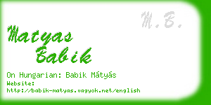 matyas babik business card